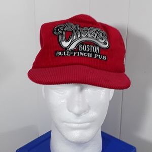 Vtg Cheers Boston Bull Finch Pub Corduroy Hat